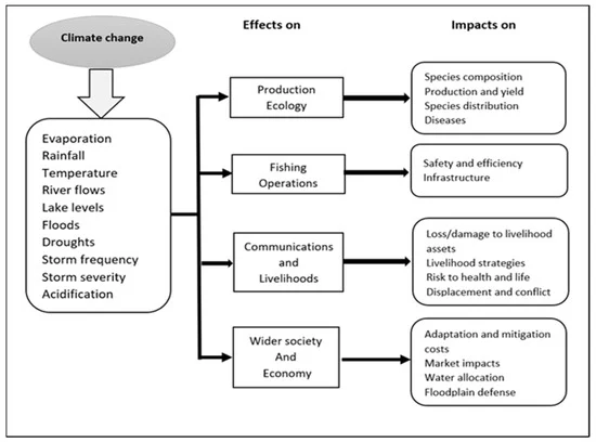 Graphs of climate change and its impact on freshwater fisheries